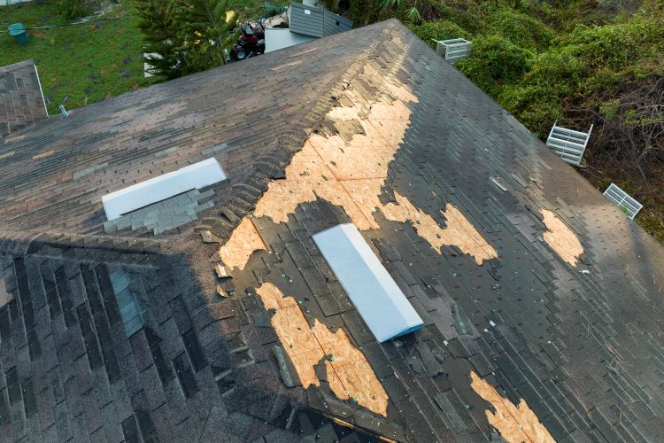 Residential roof repair following storm damage
